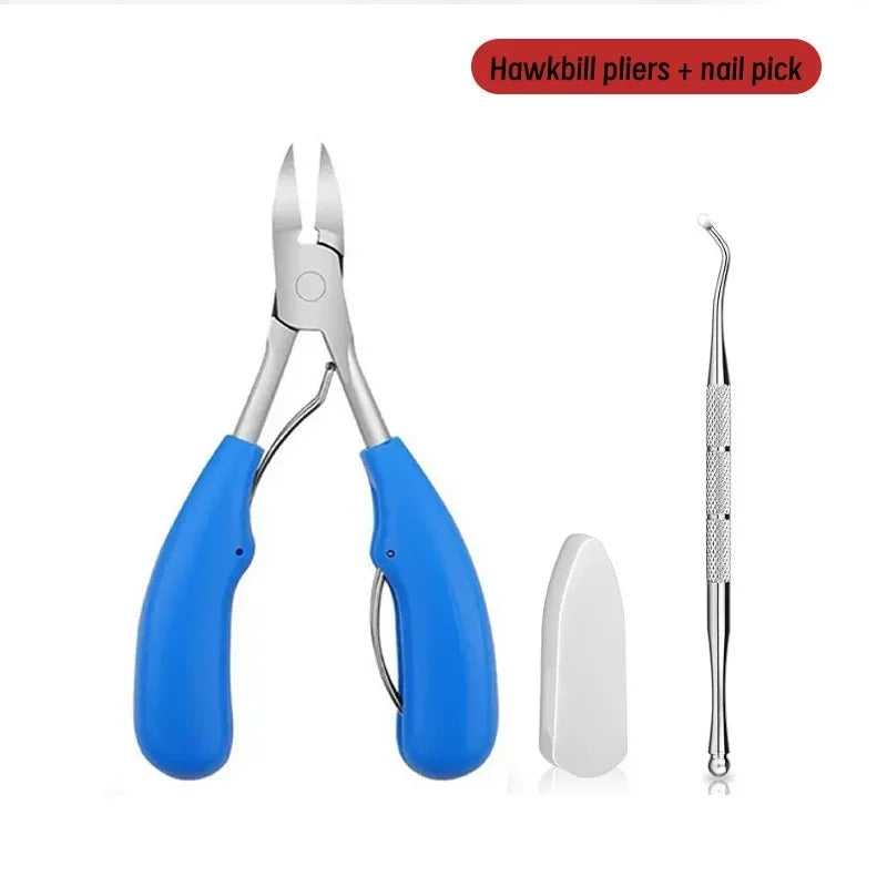 Nail Clippers Professional Hawkbill with Nail Pick Trimmer for Ingrown Toenails Paronychia Cutter for Unisex Home Foot Care Tool