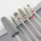 6pcs/set Diamond Sand Nail Files Drill Cuticle Polishing Bit Nail Grinding Head Electric Manicure Set for Removing Acrylic