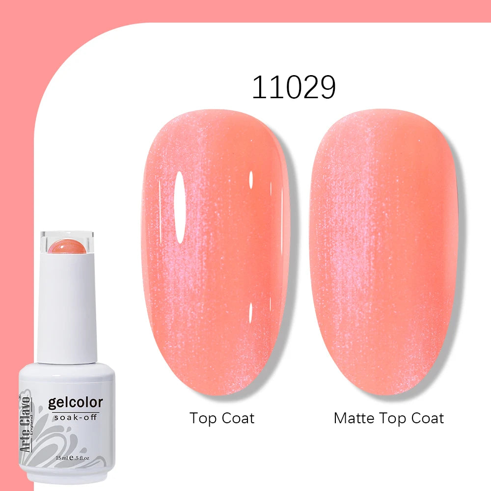 Arte Clavo Gel Nail Polish 400 Colors15ml Semi Permanent Gel Varnish Base Top Coat Nail Art Manicure Soak Off LED UV Salon Gel