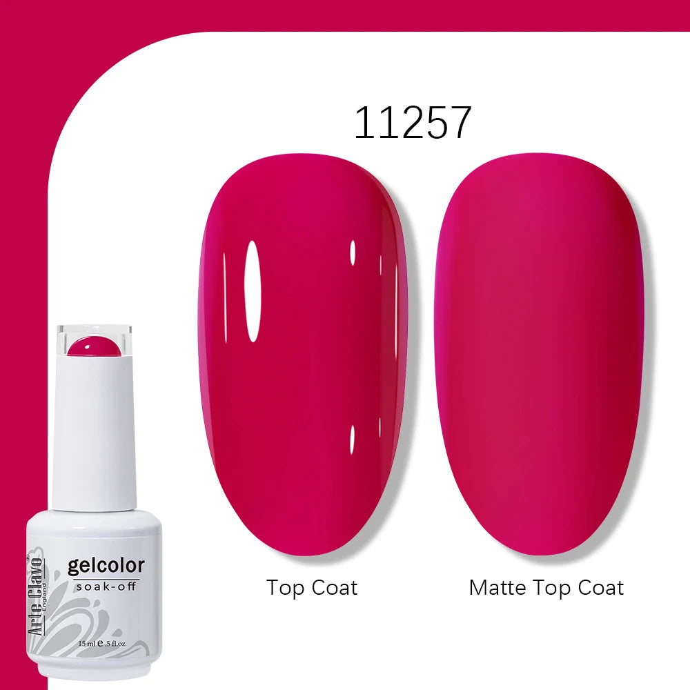 Arte Clavo Gel Nail Polish 400 Colors15ml Semi Permanent Gel Varnish Base Top Coat Nail Art Manicure Soak Off LED UV Salon Gel