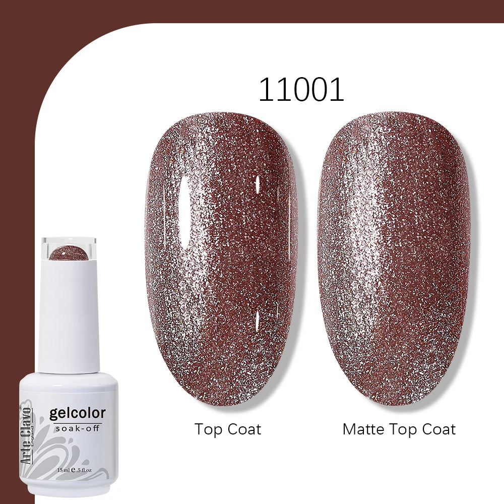 Arte Clavo Gel Nail Polish 400 Colors15ml Semi Permanent Gel Varnish Base Top Coat Nail Art Manicure Soak Off LED UV Salon Gel