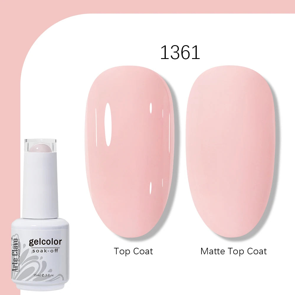 Arte Clavo Gel Nail Polish 400 Colors15ml Semi Permanent Gel Varnish Base Top Coat Nail Art Manicure Soak Off LED UV Salon Gel