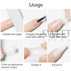 2pcs Crystal Soft Solid Extension Nail Gel With Flower Sculpting Pen Milky Clear Acrylic Carving Jelly Model Gel Manicure Decor