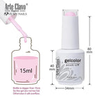 Arte Clavo Gel Nail Polish 400 Colors15ml Semi Permanent Gel Varnish Base Top Coat Nail Art Manicure Soak Off LED UV Salon Gel