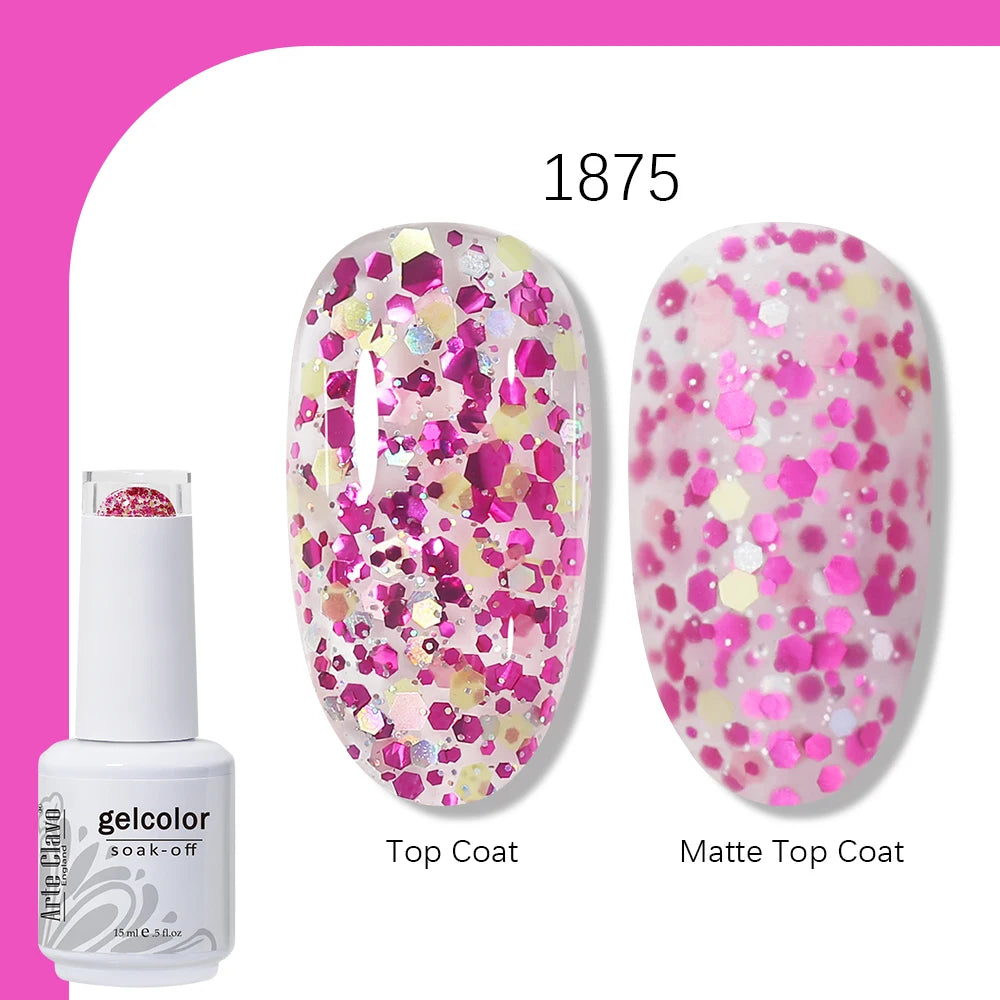 Arte Clavo Gel Nail Polish 400 Colors15ml Semi Permanent Gel Varnish Base Top Coat Nail Art Manicure Soak Off LED UV Salon Gel