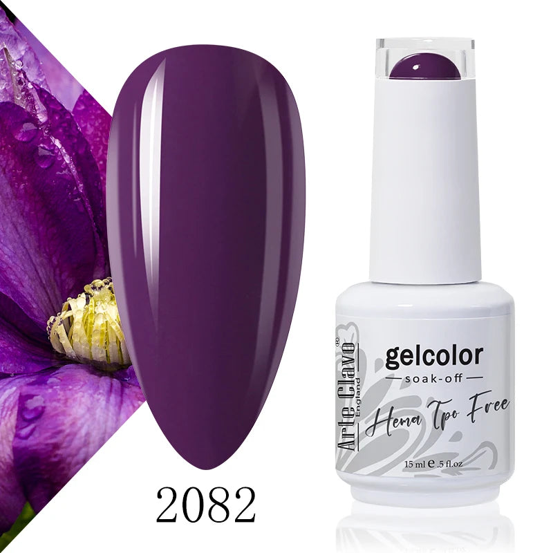 Arte Clavo 15ml HEMA FREE TPO FREE Gel Nail Polish Nail Supply Wholesale Soak Off UV LED Gel Lacquer Nail Art Glitter Polish