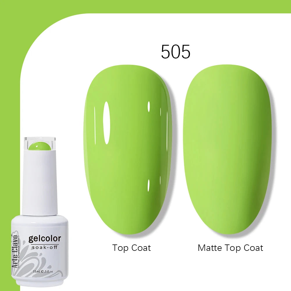 Arte Clavo Gel Nail Polish 400 Colors15ml Semi Permanent Gel Varnish Base Top Coat Nail Art Manicure Soak Off LED UV Salon Gel