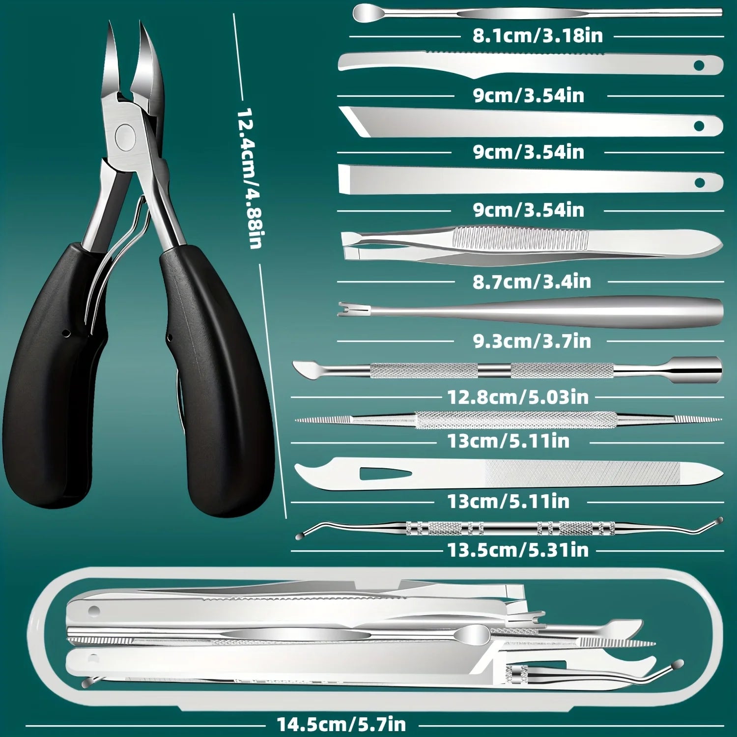 1/11/12pcs Stainless Steel Toenail Cuticle Removal Kit,Eagle beak nail clippers,Ideal for Men Women Suitable for Toenails