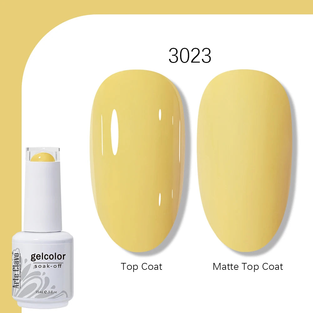 Arte Clavo Gel Nail Polish 400 Colors15ml Semi Permanent Gel Varnish Base Top Coat Nail Art Manicure Soak Off LED UV Salon Gel