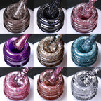 Arte Clavo Glitter Gel Nail 15ml Semi Permanent Soak Off UV Gel Varnish Nail Manicure Top Base Coat Gel Polish Art Decoration