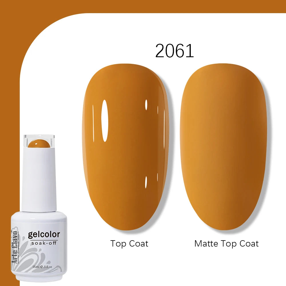 Arte Clavo Gel Nail Polish 400 Colors15ml Semi Permanent Gel Varnish Base Top Coat Nail Art Manicure Soak Off LED UV Salon Gel