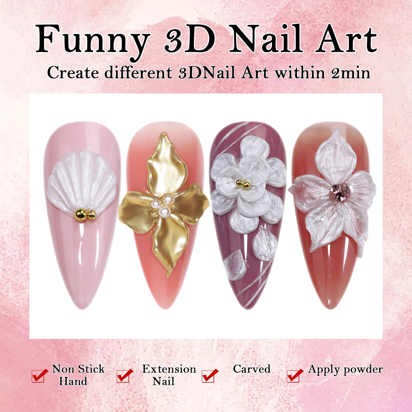 5ml White Non Stick Hand Carved Gel Nail Polish for 3D Shaping Nail Art Solid Pearl Satin Gloss Gel for Nail Design Decoration