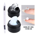 2pcs Crystal Soft Solid Extension Nail Gel With Flower Sculpting Pen Milky Clear Acrylic Carving Jelly Model Gel Manicure Decor