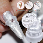 5ml White Non Stick Hand Carved Gel Nail Polish for 3D Shaping Nail Art Solid Pearl Satin Gloss Gel for Nail Design Decoration