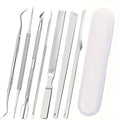 7 Pcs Ingrown Toenail File and Lifters Set, Stainless Steel Ingrown Toenail Removal Kit, Under Nail Cleaner Pedicure Tools