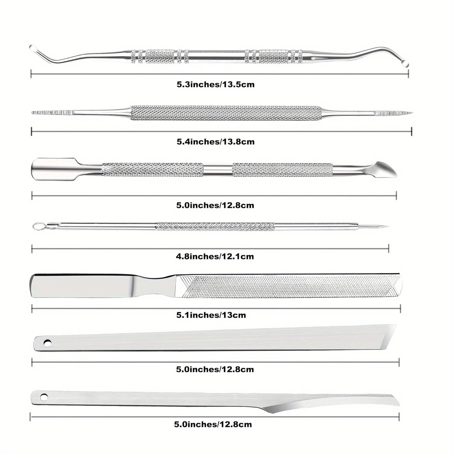 7 Pcs Ingrown Toenail File and Lifters Set, Stainless Steel Ingrown Toenail Removal Kit, Under Nail Cleaner Pedicure Tools