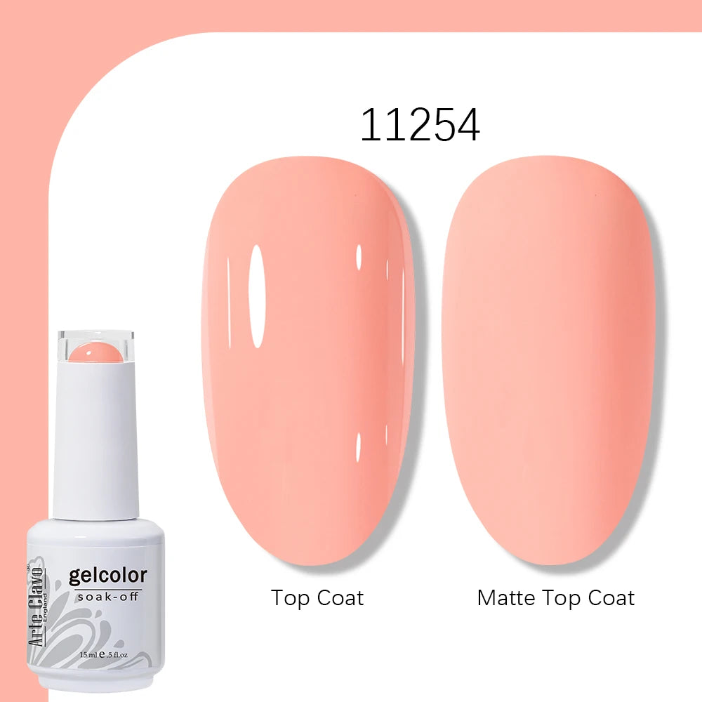Arte Clavo Gel Nail Polish 400 Colors15ml Semi Permanent Gel Varnish Base Top Coat Nail Art Manicure Soak Off LED UV Salon Gel