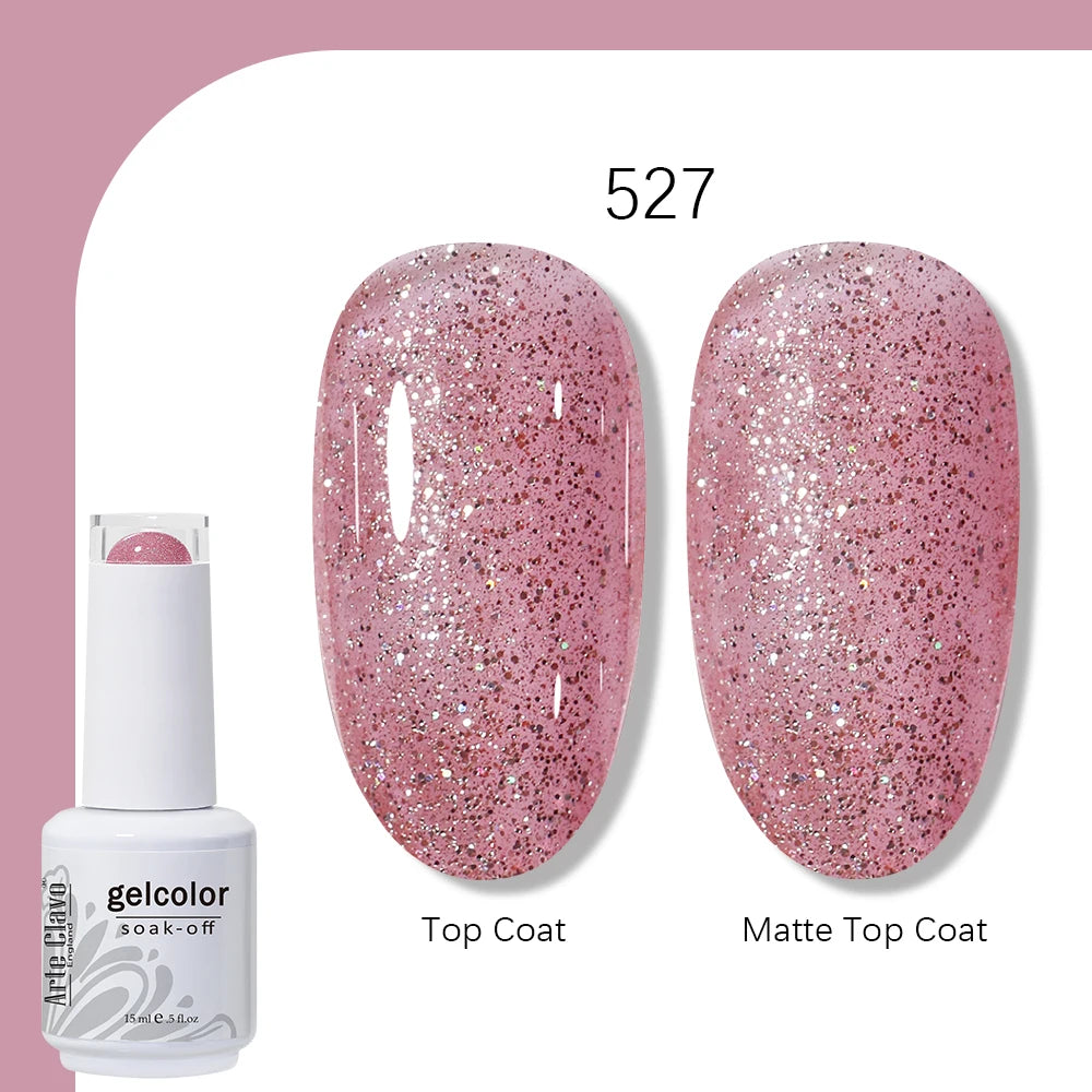 Arte Clavo Gel Nail Polish 400 Colors15ml Semi Permanent Gel Varnish Base Top Coat Nail Art Manicure Soak Off LED UV Salon Gel