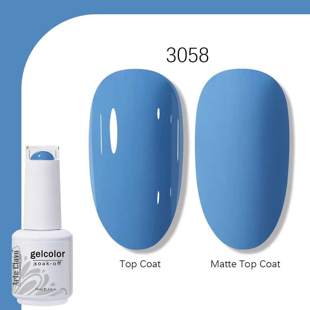 Arte Clavo Gel Nail Polish 400 Colors15ml Semi Permanent Gel Varnish Base Top Coat Nail Art Manicure Soak Off LED UV Salon Gel