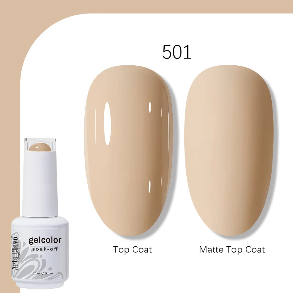 Arte Clavo Gel Nail Polish 400 Colors15ml Semi Permanent Gel Varnish Base Top Coat Nail Art Manicure Soak Off LED UV Salon Gel