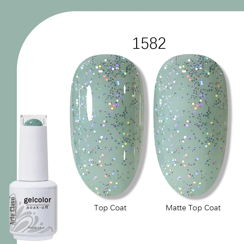 Arte Clavo Gel Nail Polish 400 Colors15ml Semi Permanent Gel Varnish Base Top Coat Nail Art Manicure Soak Off LED UV Salon Gel