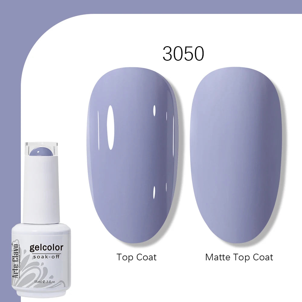 Arte Clavo Gel Nail Polish 400 Colors15ml Semi Permanent Gel Varnish Base Top Coat Nail Art Manicure Soak Off LED UV Salon Gel