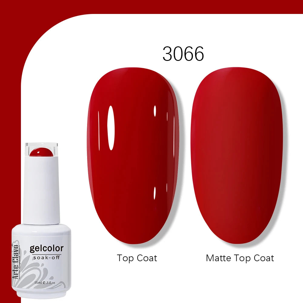 Arte Clavo Gel Nail Polish 400 Colors15ml Semi Permanent Gel Varnish Base Top Coat Nail Art Manicure Soak Off LED UV Salon Gel