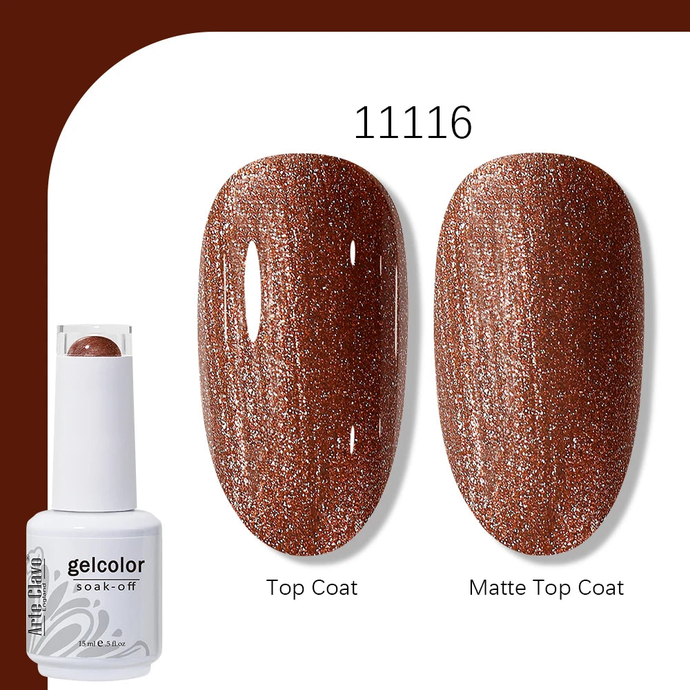 Arte Clavo Gel Nail Polish 400 Colors15ml Semi Permanent Gel Varnish Base Top Coat Nail Art Manicure Soak Off LED UV Salon Gel