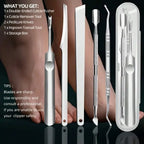 5/6PCS Professional Stainless Steel Ingrown Toenail Clipper Set -Precision Podiatry Tools for Dead Skin Trimming & Pedicure Care