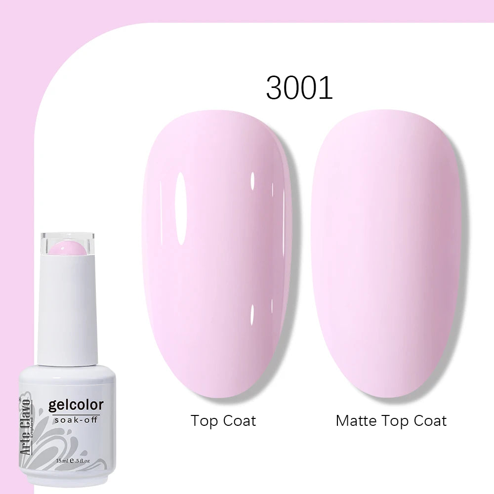 Arte Clavo Gel Nail Polish 400 Colors15ml Semi Permanent Gel Varnish Base Top Coat Nail Art Manicure Soak Off LED UV Salon Gel