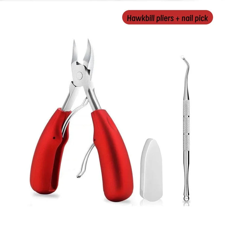 Nail Clippers Professional Hawkbill with Nail Pick Trimmer for Ingrown Toenails Paronychia Cutter for Unisex Home Foot Care Tool