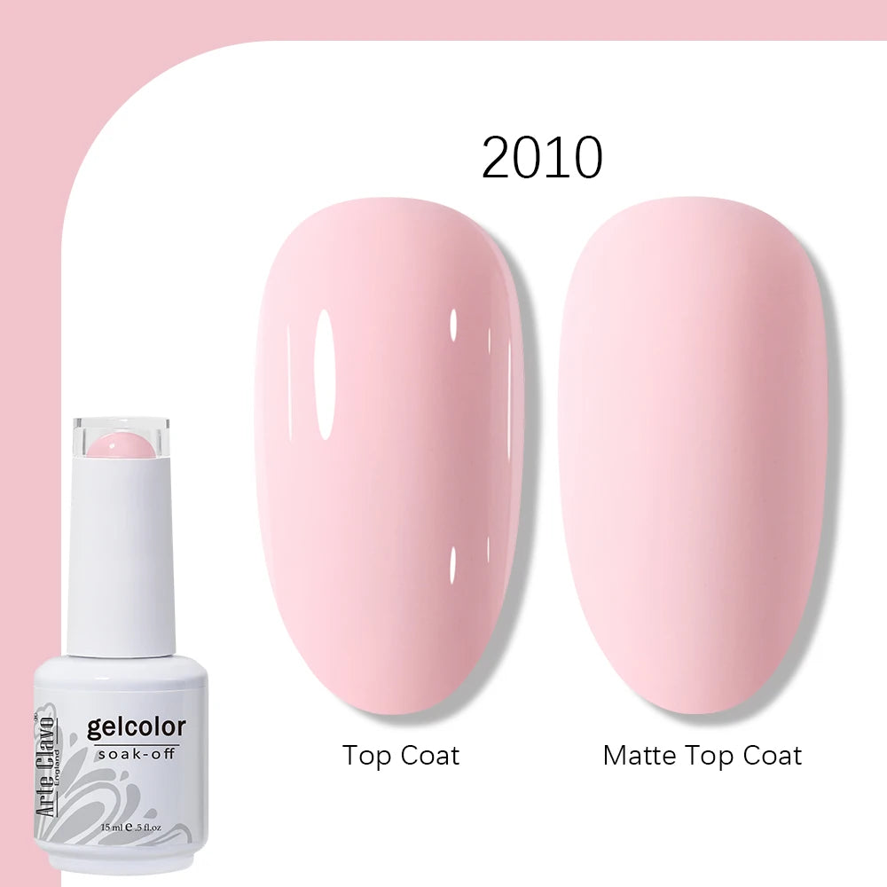 Arte Clavo Gel Nail Polish 400 Colors15ml Semi Permanent Gel Varnish Base Top Coat Nail Art Manicure Soak Off LED UV Salon Gel