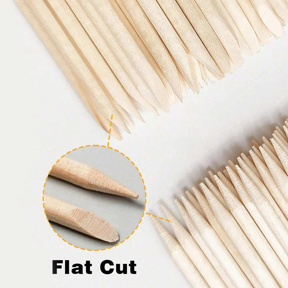 100Pcs Orange Wood Sticks for Nails Double Sided Cuticle Pusher Remover Nail Art Manicure Pedicure Tool for Manicure Pedicure
