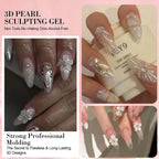 5ml White Non Stick Hand Carved Gel Nail Polish for 3D Shaping Nail Art Solid Pearl Satin Gloss Gel for Nail Design Decoration