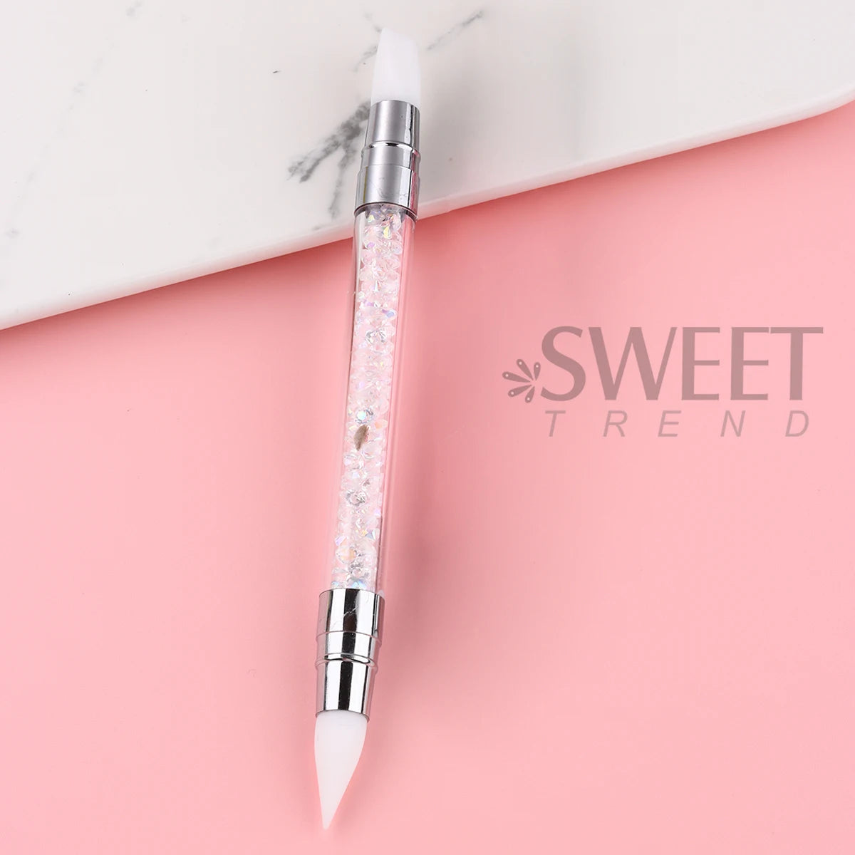 2pcs Crystal Soft Solid Extension Nail Gel With Flower Sculpting Pen Milky Clear Acrylic Carving Jelly Model Gel Manicure Decor