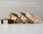 Multiple Colour Velvet Personalise Dog Collar Leash Set With Bow